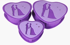 Wedding Small Gift Candy Box Felt Heart Shape